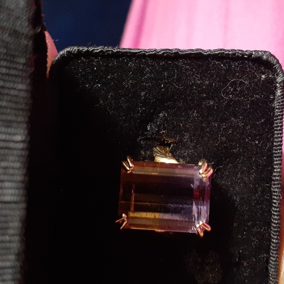 14K yg Emerald cut Ametrine size 6 - Picture 2 of 8